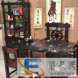 老船木茶桌中式仿古功夫茶桌茶台实木多功能茶几