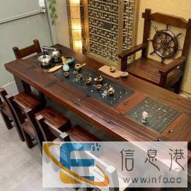 老船木茶桌阳台茶几客厅功夫小茶台中式实木沙发办公泡茶桌椅组合