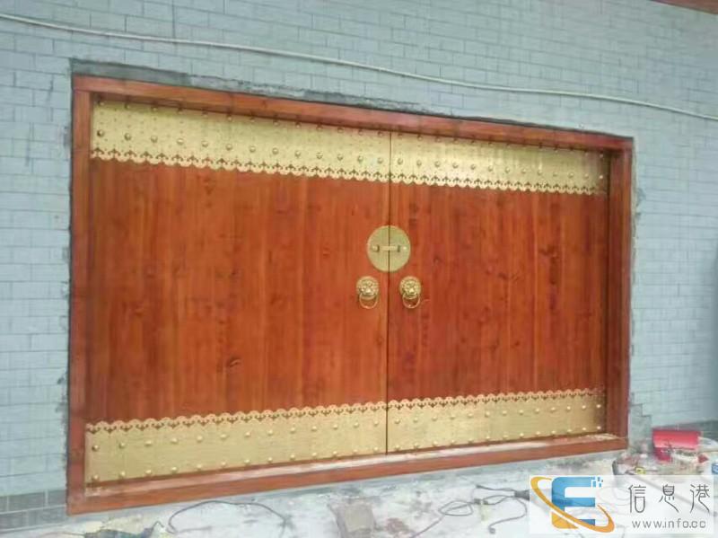 中式实木仿古大门双开木门别墅复古农村大门围墙大门寺庙门