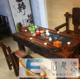 实木茶桌椅组合阳台功夫老船木茶桌实木小茶几新中式茶桌茶台整装