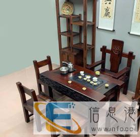 宜昌老船木茶桌椅组合实木大型办公茶台现代中式茶几