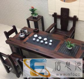 阳泉老船木实木家具沉船木茶桌椅组合老船木茶桌实木茶几船木功夫