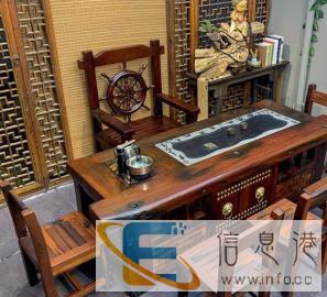 雅安老船木家具船木棋盘泡茶台客厅简约茶几古船木功夫茶几