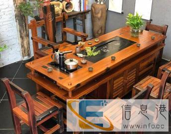 老船木茶几实木茶台功夫茶艺桌户外阳台泡茶桌古船木家具办公茶桌