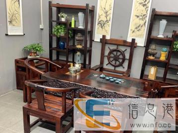鹰潭老船木茶桌大型客厅古船桌椅组合复古怀旧全实木茶桌