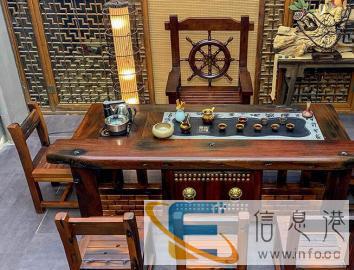 宜春老船木茶桌椅简约实木茶几功夫茶台阳台户外泡茶桌