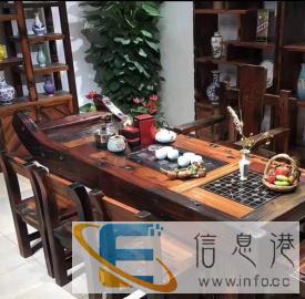 宜春老船木茶桌椅组合实木茶桌茶几仿古古典家具功夫茶桌茶台船木