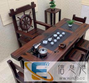 老船木功夫茶几茶桌椅组合整体茶台办公室茶道桌