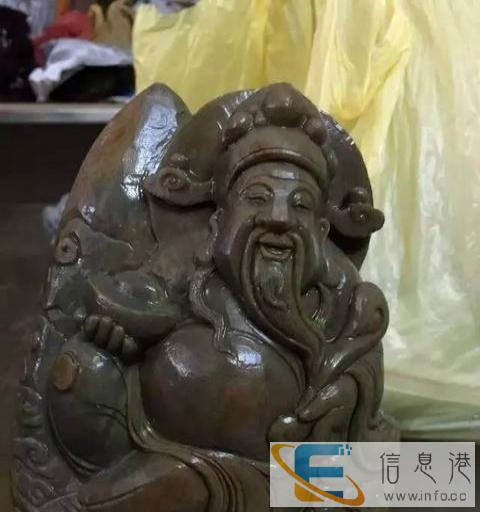广东戈壁玉来料加工厂 戈壁玉财神人物摆件加工