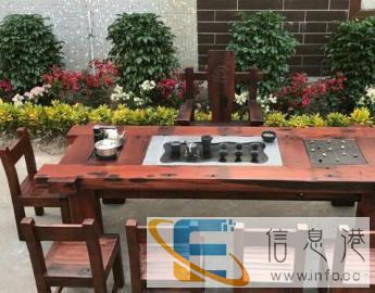 老船木功夫茶台仿古中式茶几全实木家具室外阳台茶桌简约茶艺桌