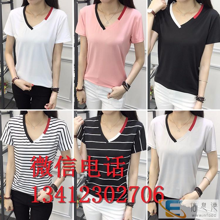 厂家直批外贸原单韩版女式短袖t恤便宜女装短袖打底衫地摊货源