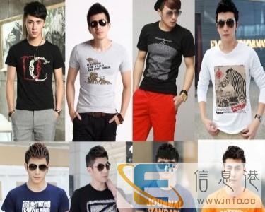 供应适合摆地摊货源男装T恤几元批发纯棉韩版男装厂家直销