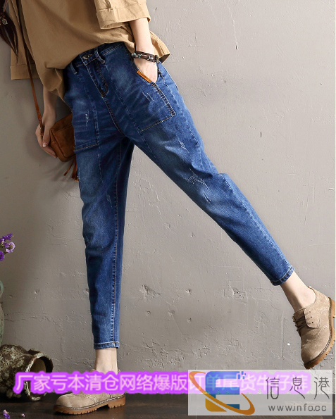 哪里有便宜韩版牛仔裤批发尾货大量批发时尚韩版牛仔批发