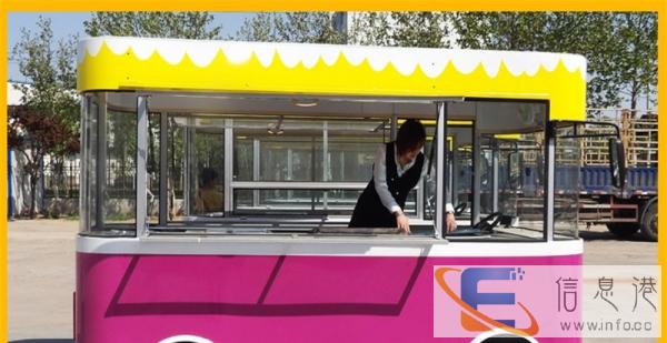 新款电动小吃车房车移动四轮餐车景区冷饮奶茶多功能美食车麻辣烫