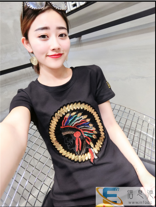 新款夏季女装学生宽松韩版百搭港味小心机上衣服印花短袖t恤