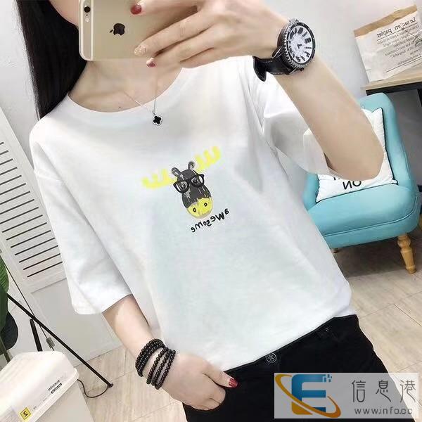 纯棉长短女T批发,夏季服装大量到货,货源长期供应