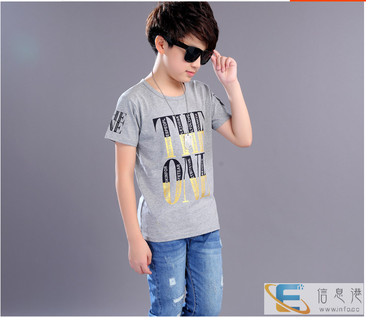 短袖T恤夏中大童纯棉体恤衫2017童装圆领卡通儿童半袖t恤