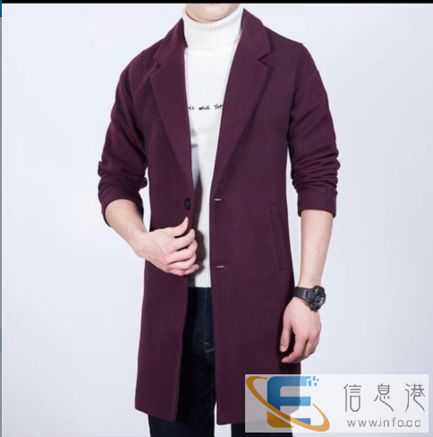 冬季毛呢大衣男中长款羊毛呢青年修身妮子男装男士呢子风衣外套厚