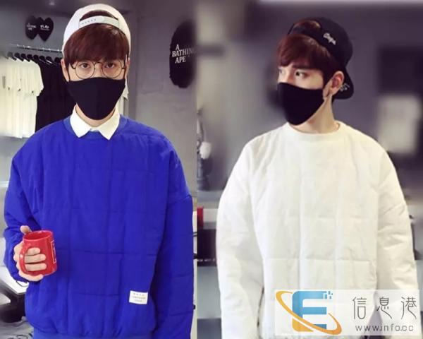 韩版秋季长袖夹棉笑脸棉衣男潮圆领卫衣打底宽松港风S码套头学生