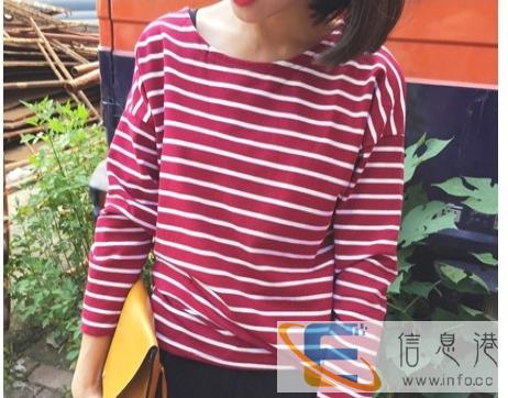 厂家直销,女装新款条纹长袖,打底衫,5.3