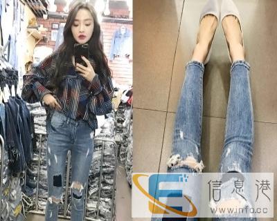 湖南岳阳尾货处理几元韩版牛仔裤批发地摊赶集夜市跑江湖便宜货源