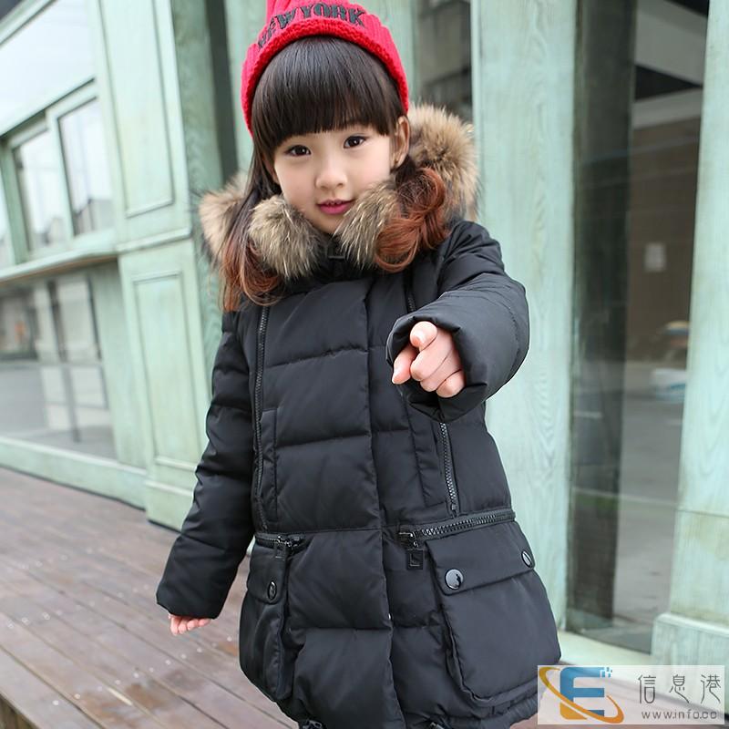 连帽儿童羽绒服轻薄中长款男童女童外套中大童白鸭绒童装