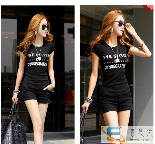 女短袖T恤批发 T恤短袖货源 便宜女装短袖衫 地摊货源