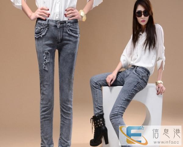 甘肃平凉有便宜牛仔裤批发显瘦高腰流苏牛仔裤批发热销批发春夏季