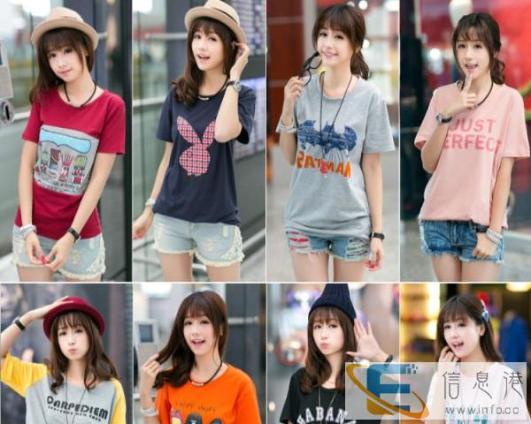 厂家供应库存夏季服装纯棉短袖T恤批发女式短袖T恤短袖T恤批发