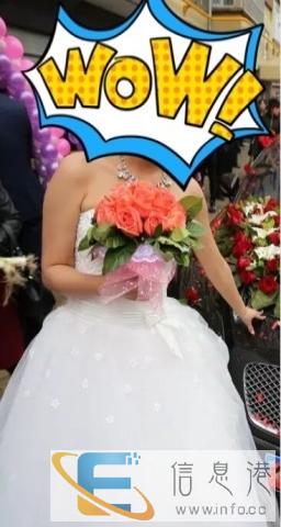 出售二手齐地婚纱 无头纱