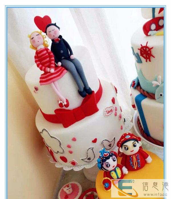薇安婚礼甜品台 欧式唯美翻糖蛋糕烟台牟平芝罘莱山