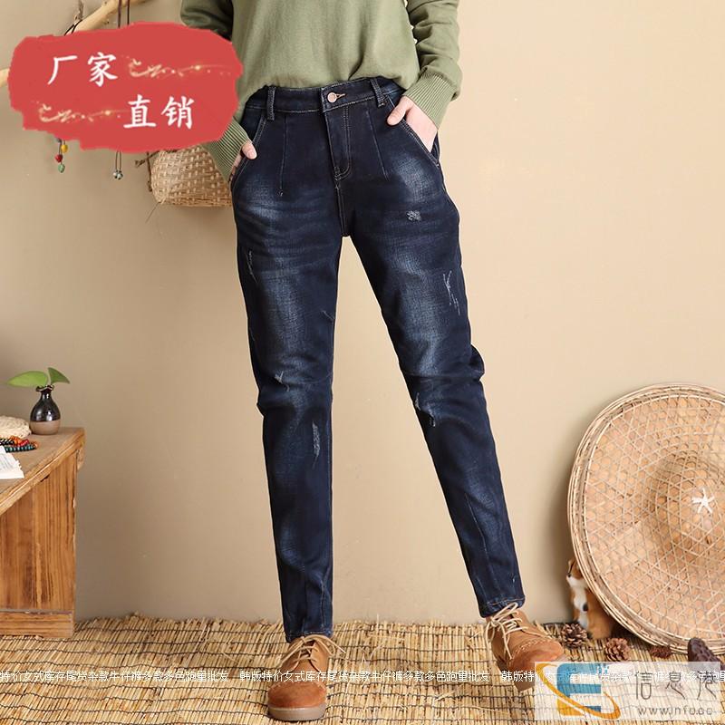 厂家几元女装便宜小脚裤库存女装地摊尾货直销女装牛仔裤