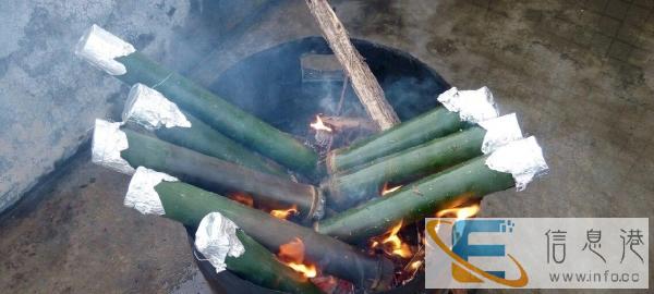 用火烧的竹筒饭你多久没有吃过了